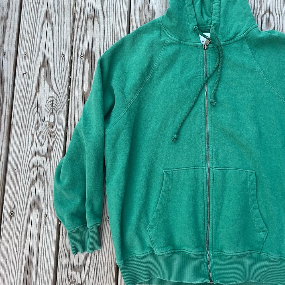 american eagle | full zip hoodie | xs/s green sweatshirt
